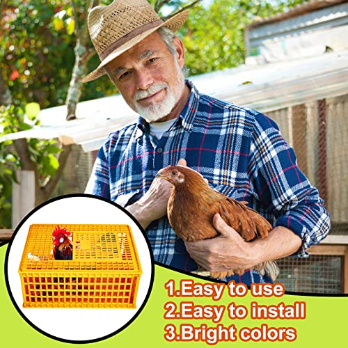 Plastic Poultry Carrier Crate for Chicken Transport, Heavy Duty, 29.5 x 21.7 x 13 Inch W3140
