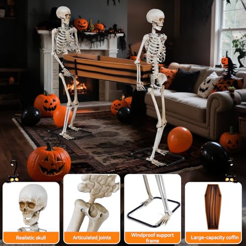 Quntis Halloween Animatronics Grim Reaper Outdoor Decoration 7FT A36398