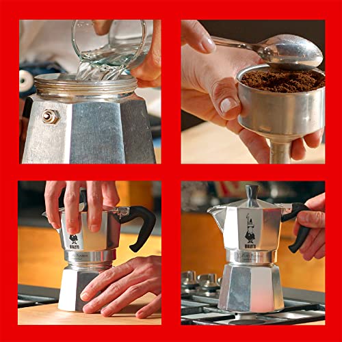 Bialetti Moka Express 6 Cup Espresso Maker, Silver N8772