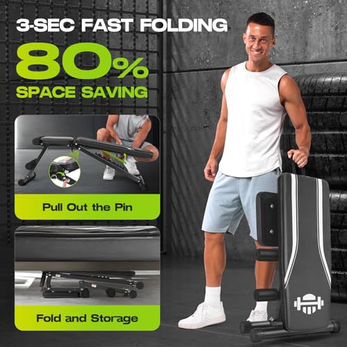 OPPSDECOR Foldable Weight Bench for Home Gym, 660LBS, 8 Adjustable Backrests R8917
