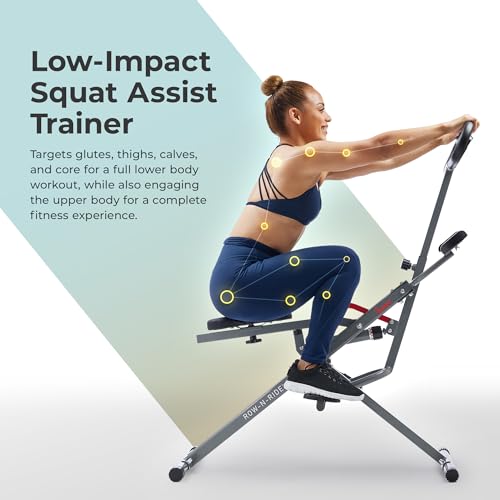 Sunny Health & Fitness Row-N-Ride PRO Full Body Squat Machine G774529