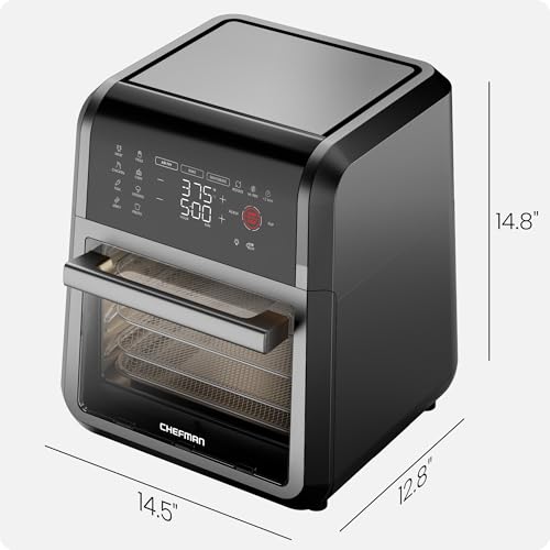 CHEFMAN Multifunctional Digital Air Fryer Rotisserie Dehydrator Convection Oven, 10L, Black B811909