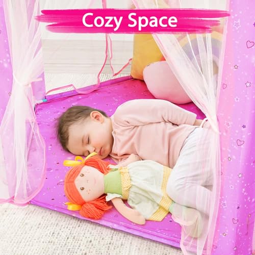 Monobeach Princess Tent Girls Large Playhouse with Star Lights L847553