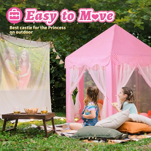 Monobeach Princess Tent Girls Large Playhouse with Star Lights L847553