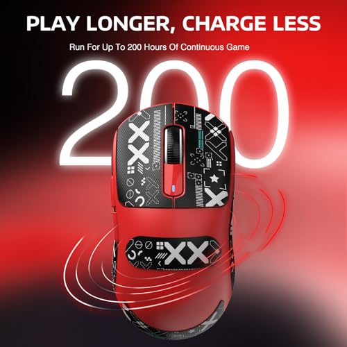 ATTACK SHARK X3 Wireless Gaming Mouse, 49g Ergonomic, PAW3395 26K DPI, White C238377