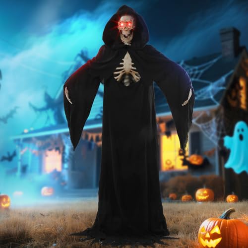 Quntis Halloween Animatronics Grim Reaper Outdoor Decoration 7FT A36398