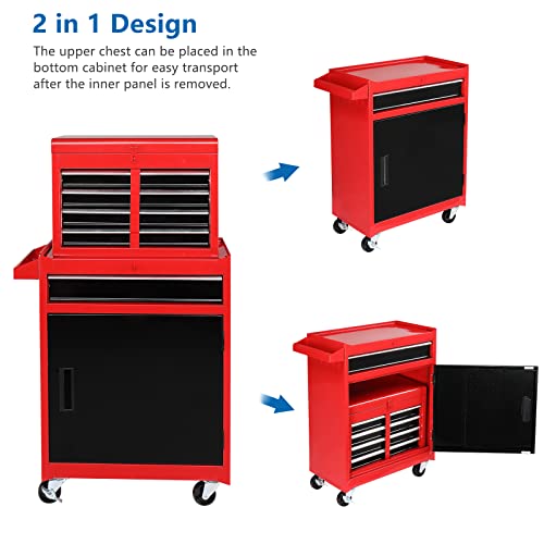 TUFFIOM 5-Drawer Rolling Tool Chest with Lockable Wheels X4579