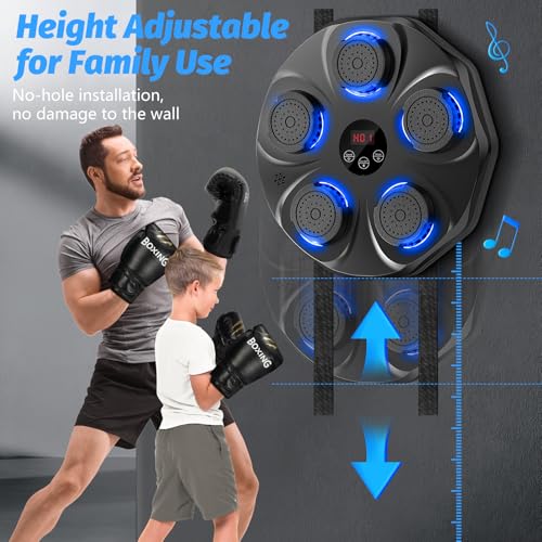 Music Boxing Machine with Gloves, Wall Mounted Electronic Target for Adults Kids D339716