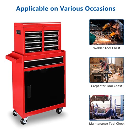 TUFFIOM 5-Drawer Rolling Tool Chest with Lockable Wheels X4579