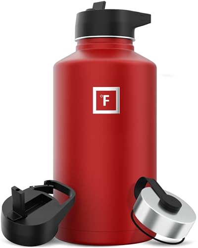 IRON °FLASK Stainless Steel Insulated Water Bottle with 3 Lids, 40 oz U19688