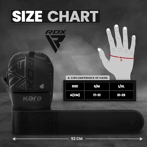 RDX MMA Gloves Hybrid Open Palm Maya Hide Leather Wrist Support Boxing Training Z623139