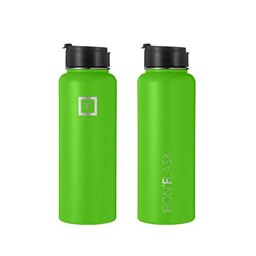 IRON °FLASK Stainless Steel Insulated Water Bottle with 3 Lids, 40 oz U19688