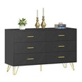 LYNSOM White Dresser, Modern Dresser for Bedroom, 6 Drawer Dressers with Wide Drawers and Metal Handles, Storage Chest of Drawers for Living Room Hallway Entryway