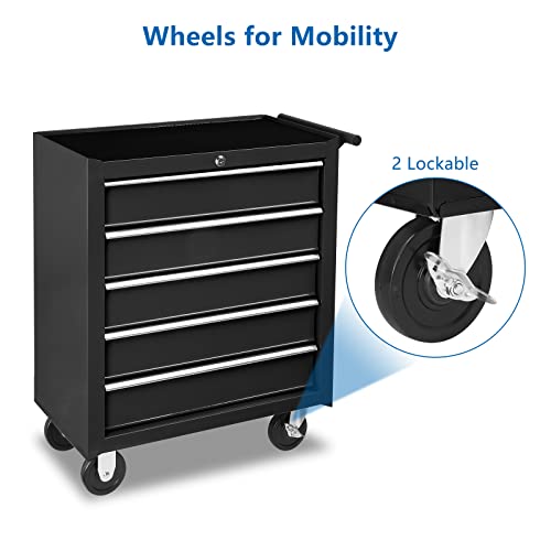 TUFFIOM 5-Drawer Rolling Tool Chest with Lockable Wheels R211166
