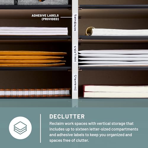 Safco Wooden Paper and Mail Organizer, Adjustable Shelves, Stackable B285