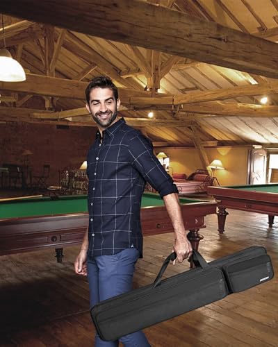 Pool Cue Case 4x5 with Pockets, Soft Padded Billiard Cue Bag A2212