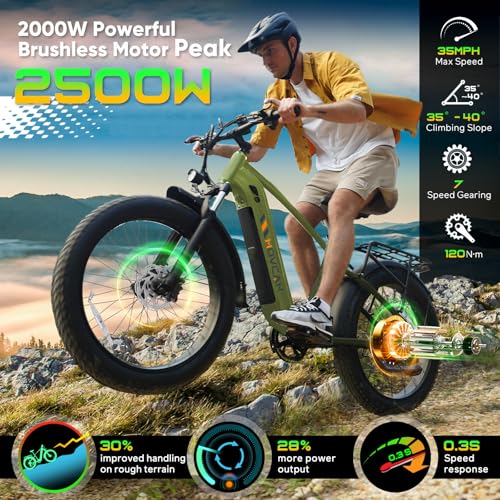 EB60 26" Fat Tire Electric Bike for Adults, 2000W Motor, 48V 20.8AH Battery R225