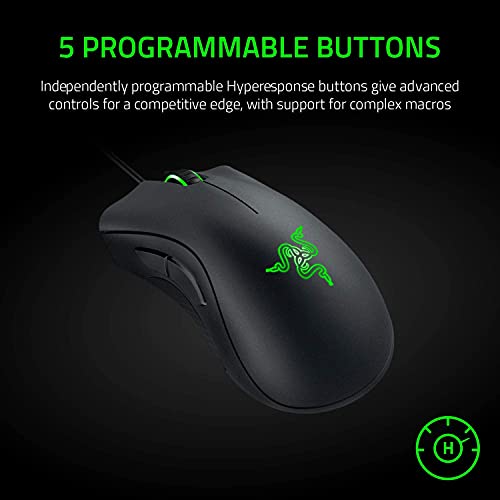 Razer DeathAdder Essential Gaming Mouse, 6400 DPI Optical Sensor, Black B344