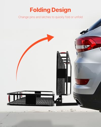 VEVOR 70" x 30" x 6" Hitch Cargo Carrier, 500 lbs Capacity, Folding for 2" Receiver I3546