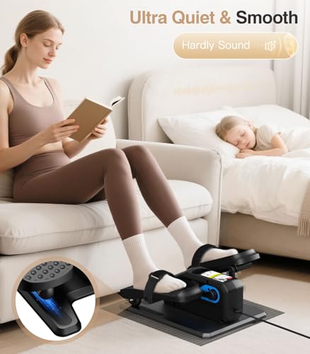 Under Desk Elliptical Machine, Portable Seated Pedal Exerciser for Seniors and Adults O60492