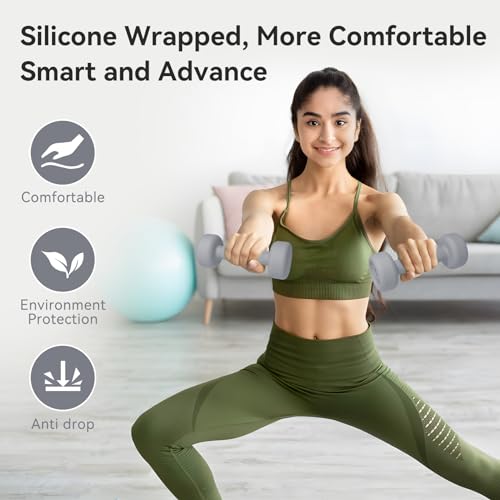 Smart Dumbbells Set with Speaking Display - Home Gym Exercise Equipment - Set of 2 C53647