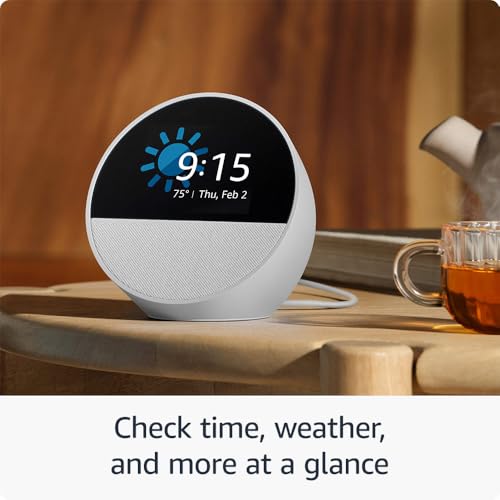 Amazon Echo Spot Smart Alarm Clock with Alexa, Black J64550