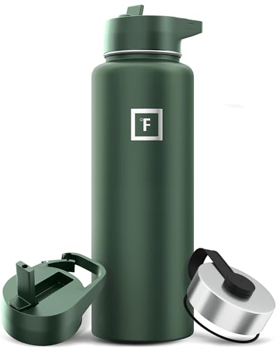 IRON °FLASK Stainless Steel Insulated Water Bottle with 3 Lids, 40 oz U19688