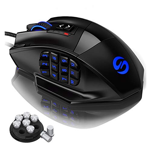 UtechSmart Venus Pro RGB Wireless MMO Gaming Mouse, 16000 DPI, 16 Programmable Buttons M66772