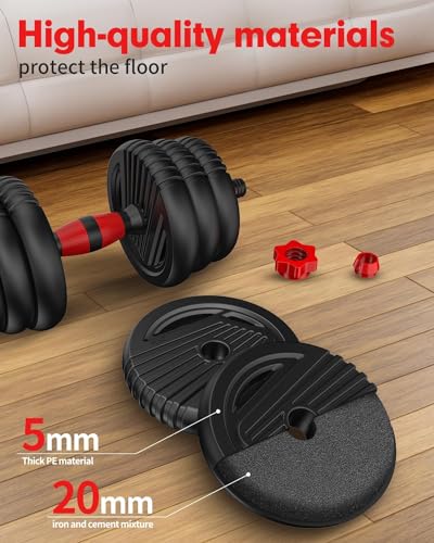 Adjustable Dumbbells 4-in-1 Weight Set with Connector for Home Gym F82847