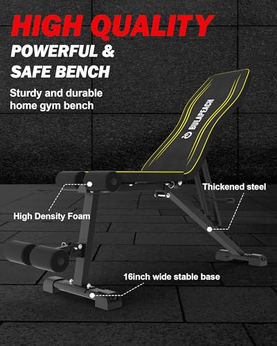 Adjustable Weight Bench for Home Gym, Foldable, 700LBS Capacity B1078