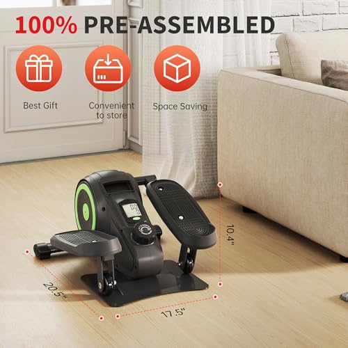 Under Desk Elliptical Machine, Electric Leg Exerciser for Seniors, 8 Resistance Levels A547