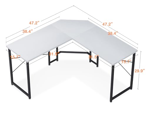 Casaottima L Shaped Gaming Desk Corner Desk for Home Office, 51 Inch, Black M173778