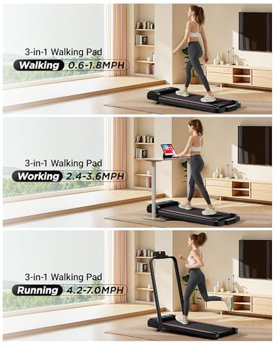 14% Incline Walking Pad Treadmill, 3-in-1 Portable Under Desk, 2.5 HP Brushless, 300 LBS Capacity J9866