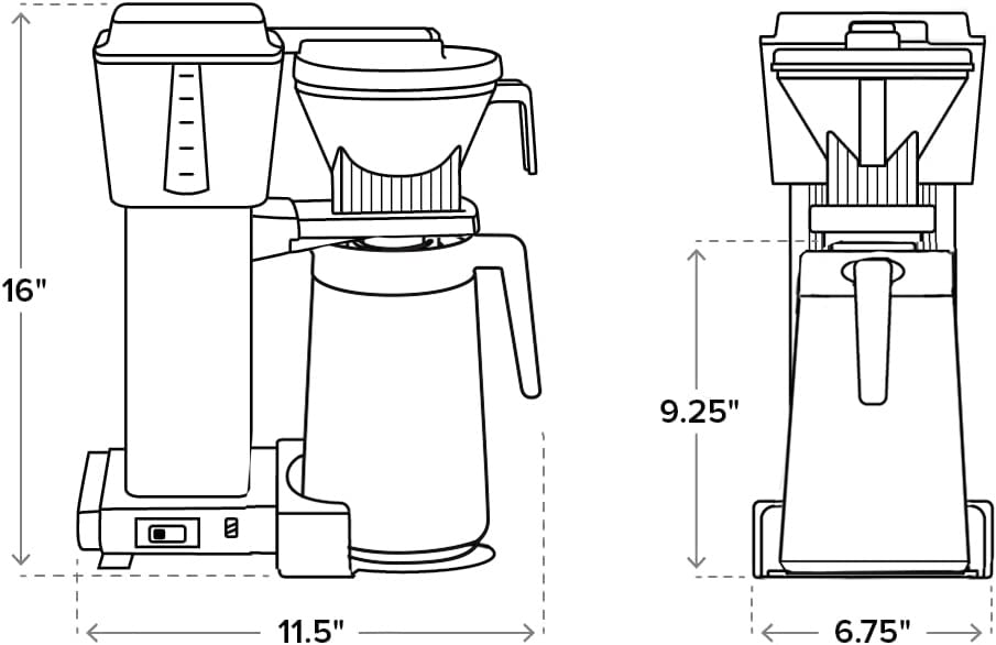 Technivorm Moccamaster 79317 KBGT Thermal Carafe 10-Cup Coffee Maker, Stone Grey F58579