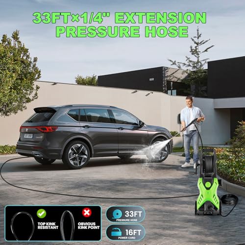 5000 PSI Adjustable Electric Pressure Washer 2.8 GPM with 33ft Hose G705