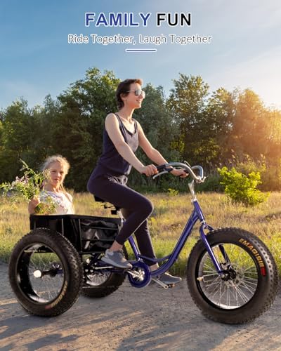 StableRide Adult Tricycle, 20-Inch Fat Tire 3-Wheel Bike, 7-Speed K74318