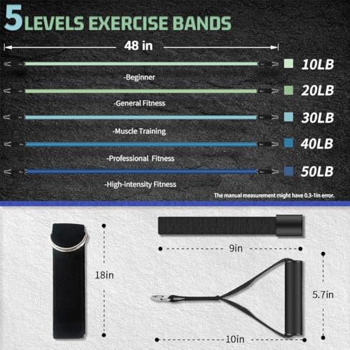 VEICK Resistance Bands with Handles for Home Workout O75059