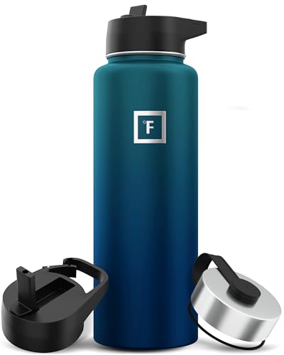 IRON °FLASK Stainless Steel Insulated Water Bottle with 3 Lids, 40 oz U19688