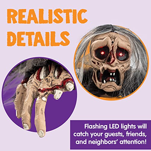 JOYIN Halloween Zombie Decoration Outdoor with Glowing Eyes and Sound T9391
