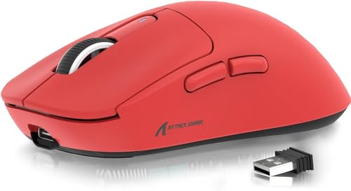 ATTACK SHARK X3 Wireless Gaming Mouse, 49g Ergonomic, PAW3395 26K DPI, White C238377