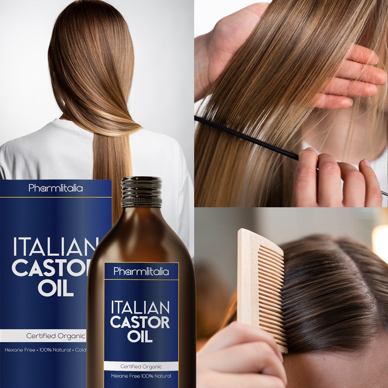 Organic Cold Pressed Castor Oil Hexane Free 500ml for Hair, Skin and Nails B7729