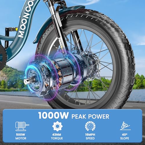 MOONCOOL Electric Tricycle for Adults 350W 36V Removable Battery 7 Speeds P222040