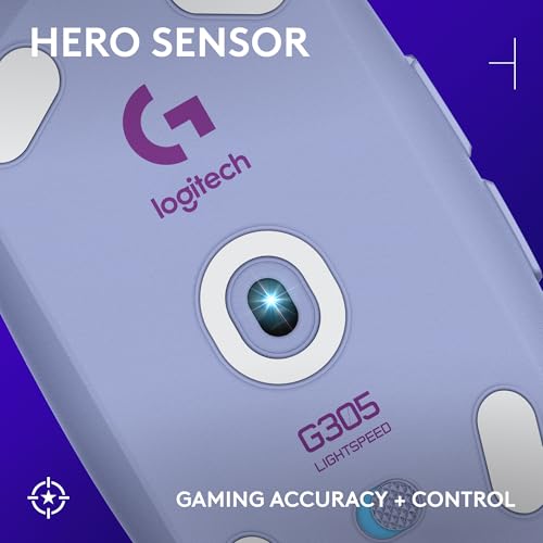 Logitech G305 LIGHTSPEED Wireless Gaming Mouse, Hero 12K Sensor, Black O4133