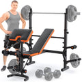 Fostoy Adjustable Weight Bench with Leg Extension, Preacher Curl & Butterfly Arm, 990lbs Heavy Duty Bench Press for Full Body Home Gym Workout