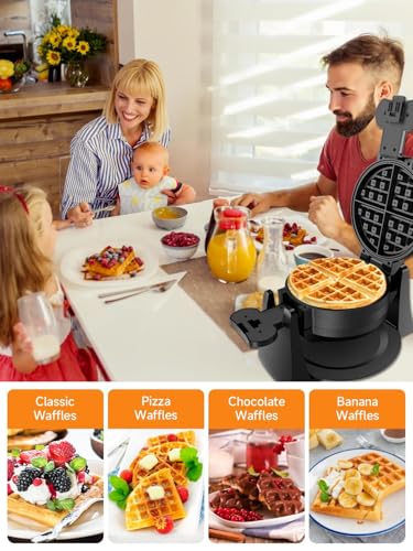 Waffle Maker, 1400W Double Belgian Waffle Iron, Nonstick, Black Q215571