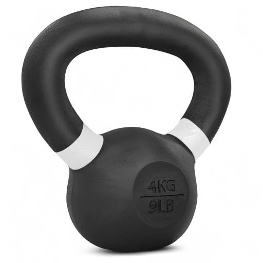 Yes4All Powder Coated Cast Iron Kettlebell Weight Set for Home Gym N15817