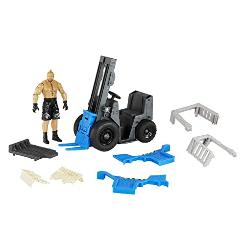Mattel WWE Wrekkin' Slam & Stack Forklift Action Figure Playset with Brock Lesnar 6-Inch Collectible W68645