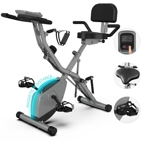 Foldable Exercise Bike with 16-Level Magnetic Resistance for Home T532