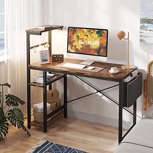 Bestier Gaming Desk with LED Lights, 51.3 Inch Computer Desk Q970