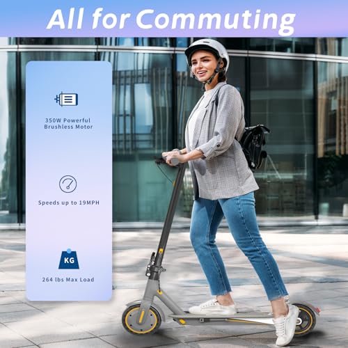 Electric Scooter for Adults, 19Mph, 15/21 Miles Range, Foldable with App Control O825633